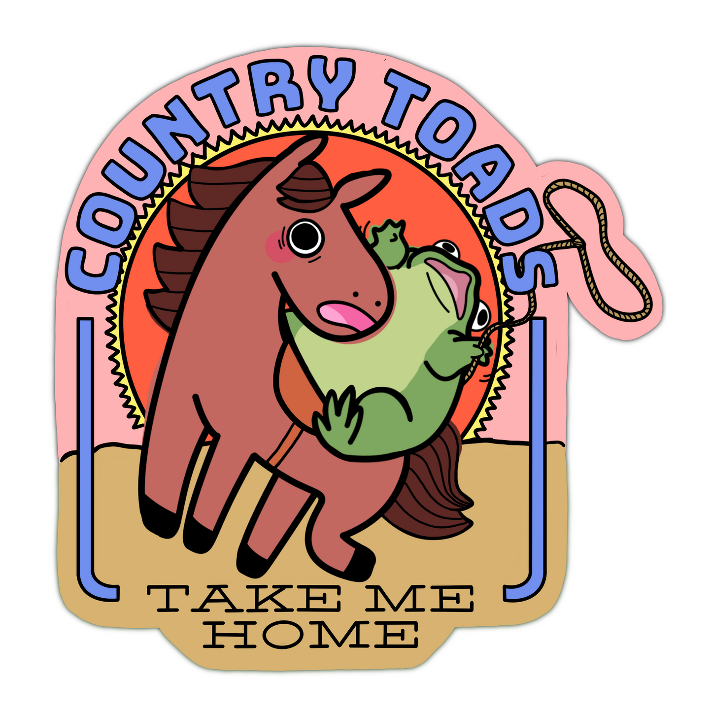 Country Toads Take Me Home Sticker