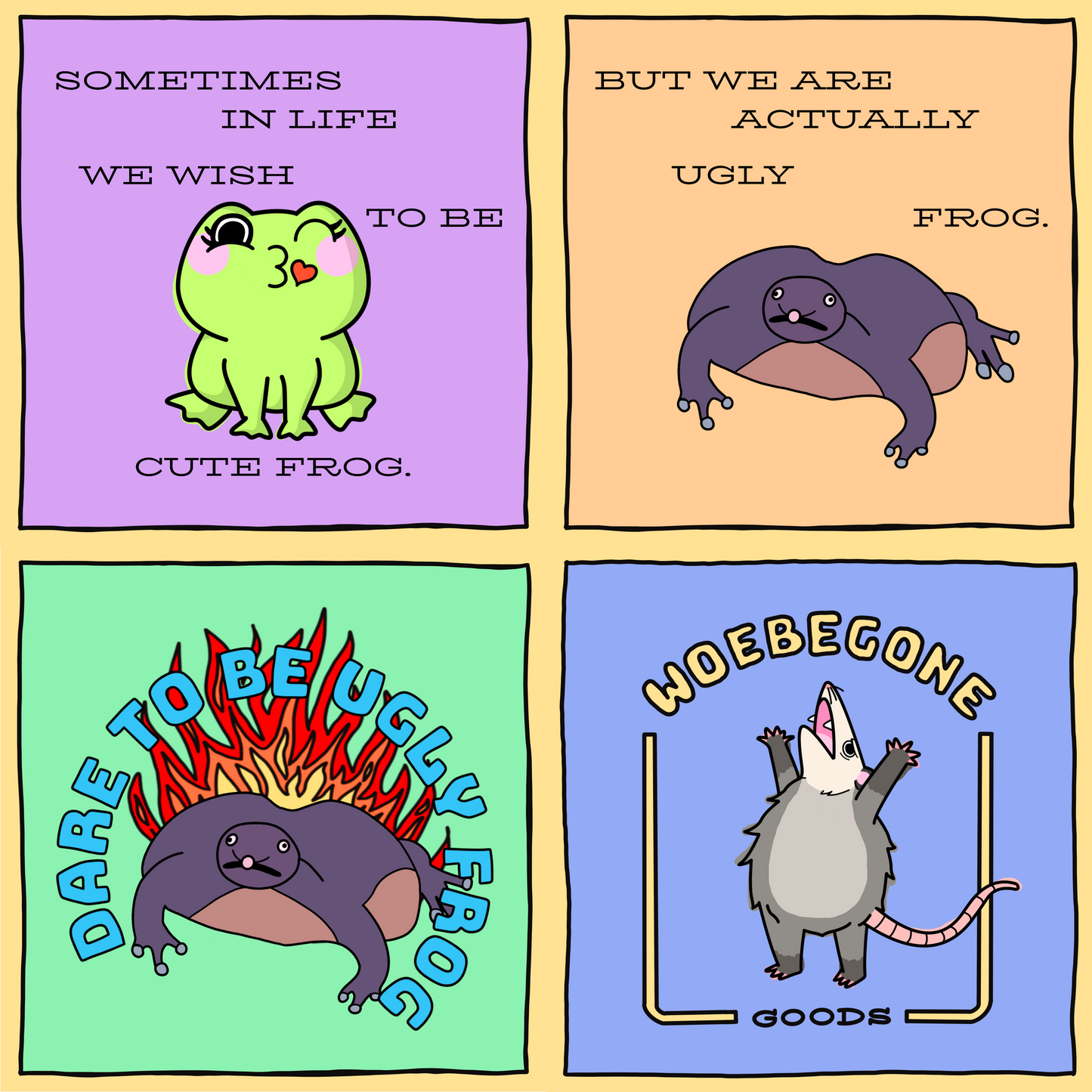 Dare to be Ugly Frog Comic Sticker Pack